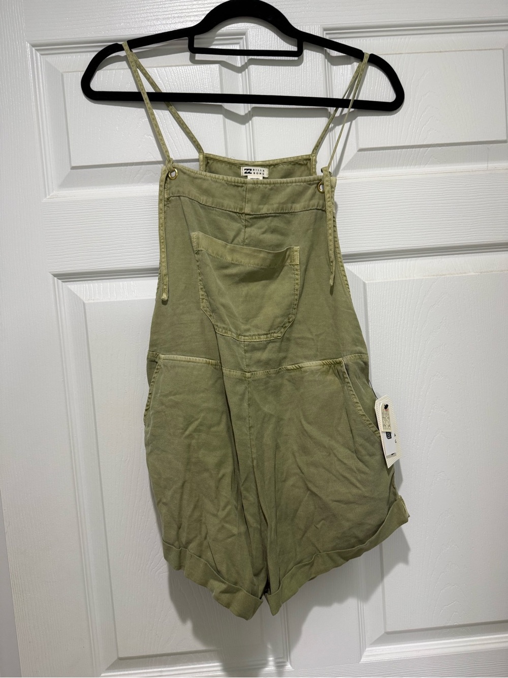 Billabong Olive Green Cotton Romper Overalls